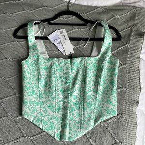 Corsett green floral tank